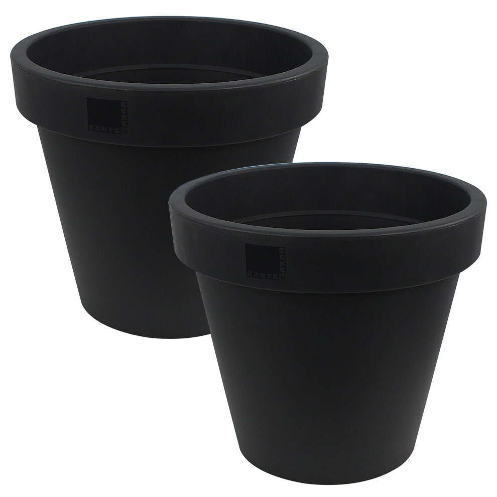 (Dark Grey, 2) Weatherproof Planters 35cm Green Outdoor Plant Pots Garden Patio Flowers Indoor-image-OPC-P92W9FG-NEW