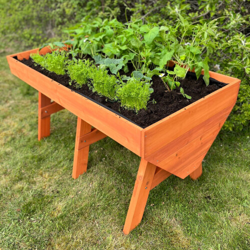 Selections Veg-Trough Large Wooden Raised Vegetable Bed Planter 1