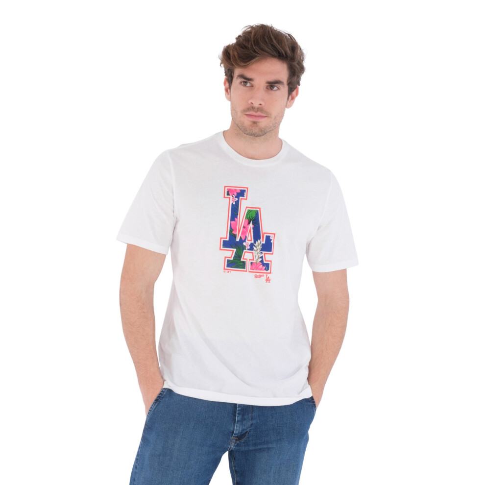 Hurley Men's White (2Xl) Cotton Collab T-Shirt ~ La Dodgers