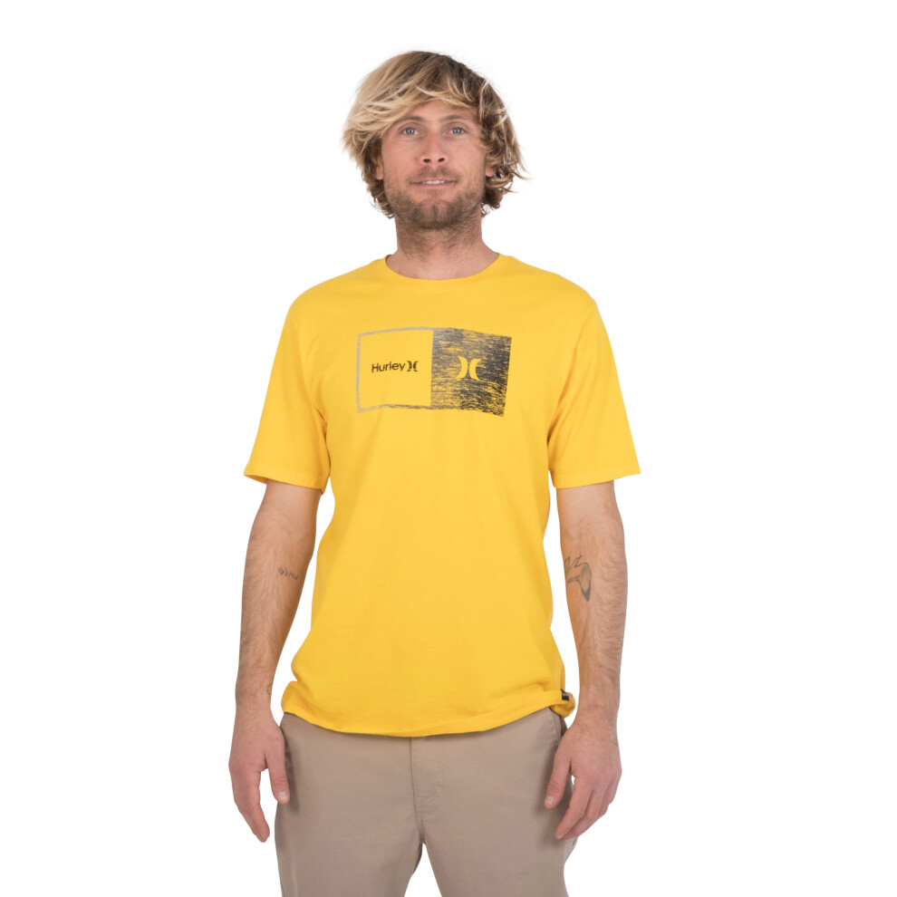 Hurley Men's Yellow (Xl) Cotton T-Shirt ~ Halfer Gradient