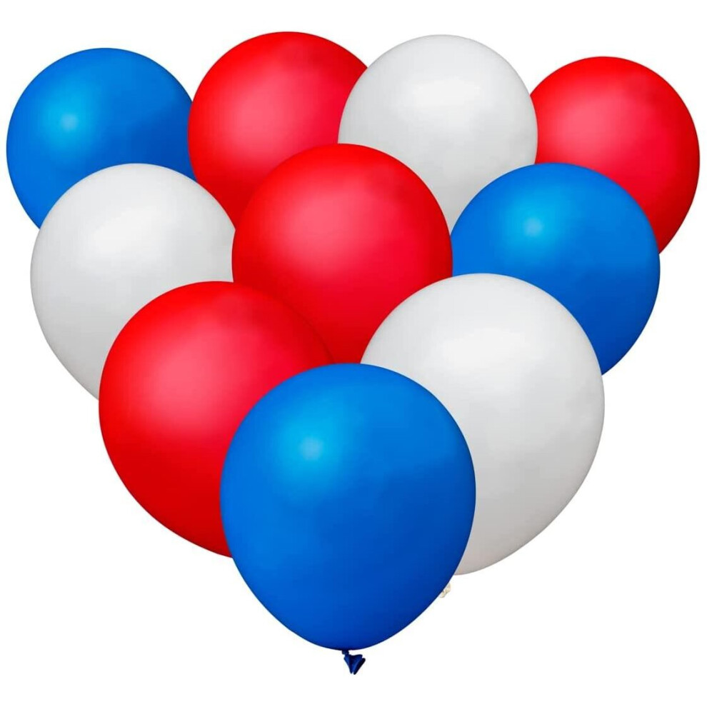 Latex Balloons Red Blue White Inches for all occasions 10pcs