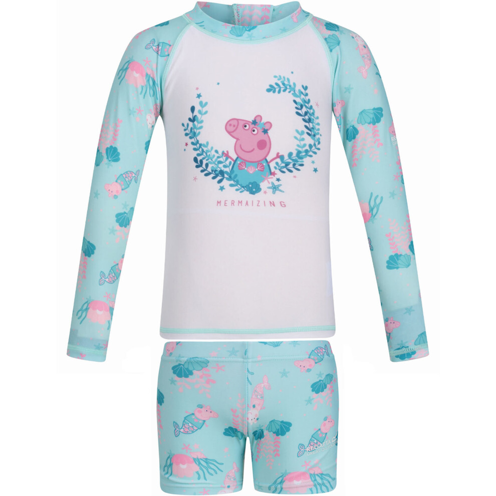 'Peppa Pig' Graphic Swim Rash Suit Set