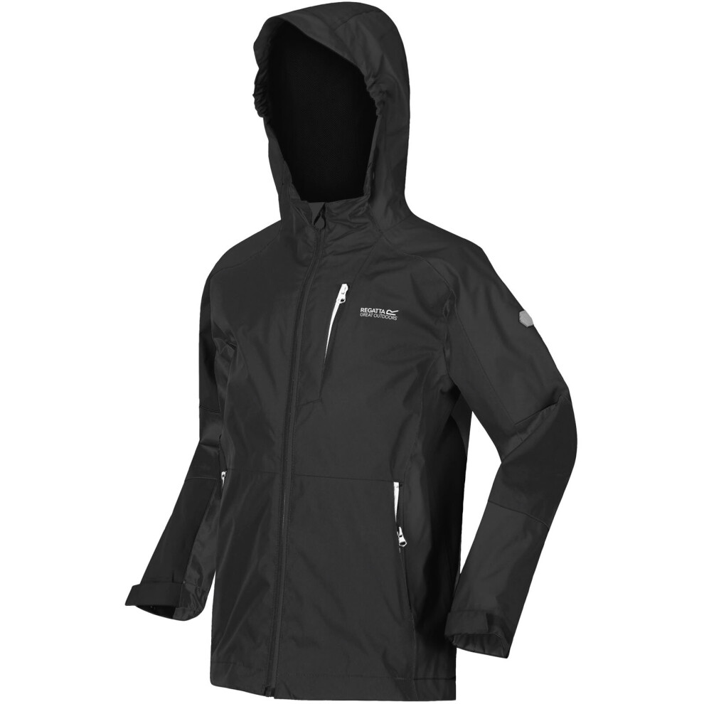 (3-4 Yrs, Black) Regatta Kids Calderdale II Waterproof Full Zip Jacket Coat