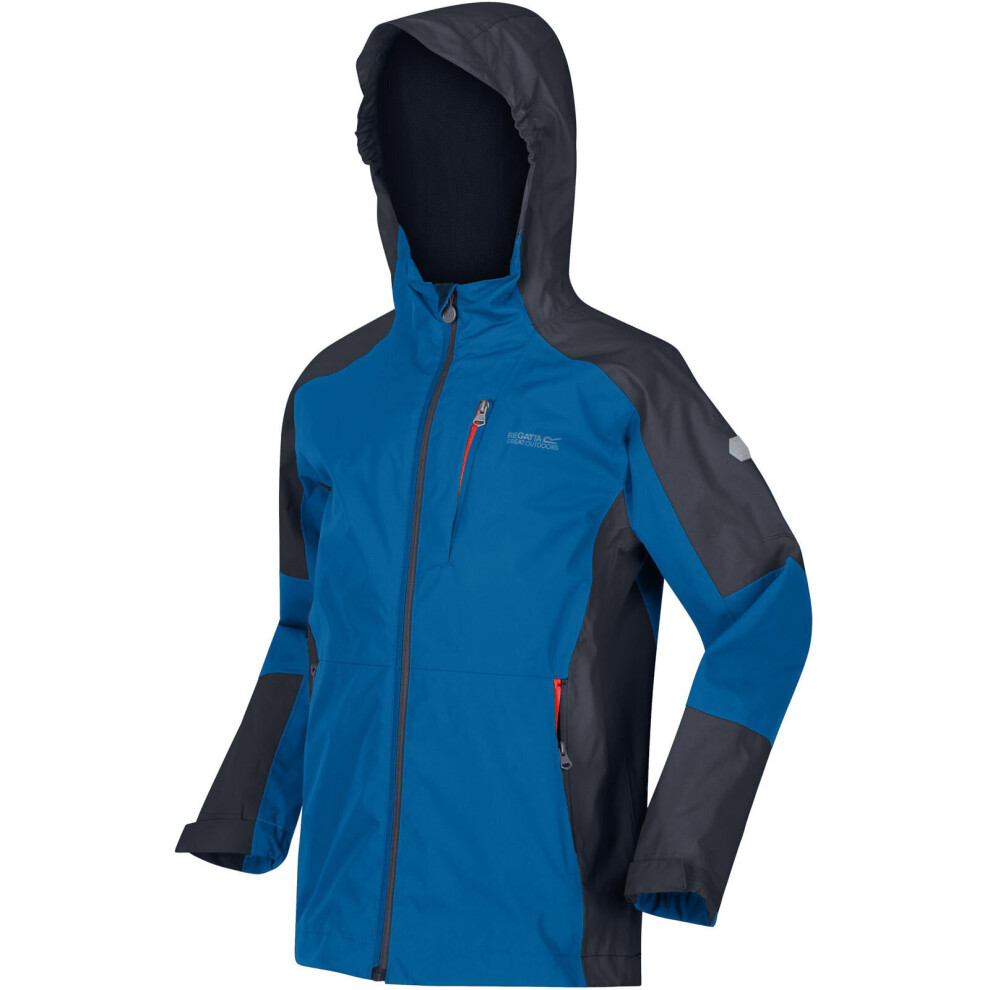 (5-6 Yrs, Blue) Regatta Kids Calderdale II Waterproof Full Zip Jacket Coat