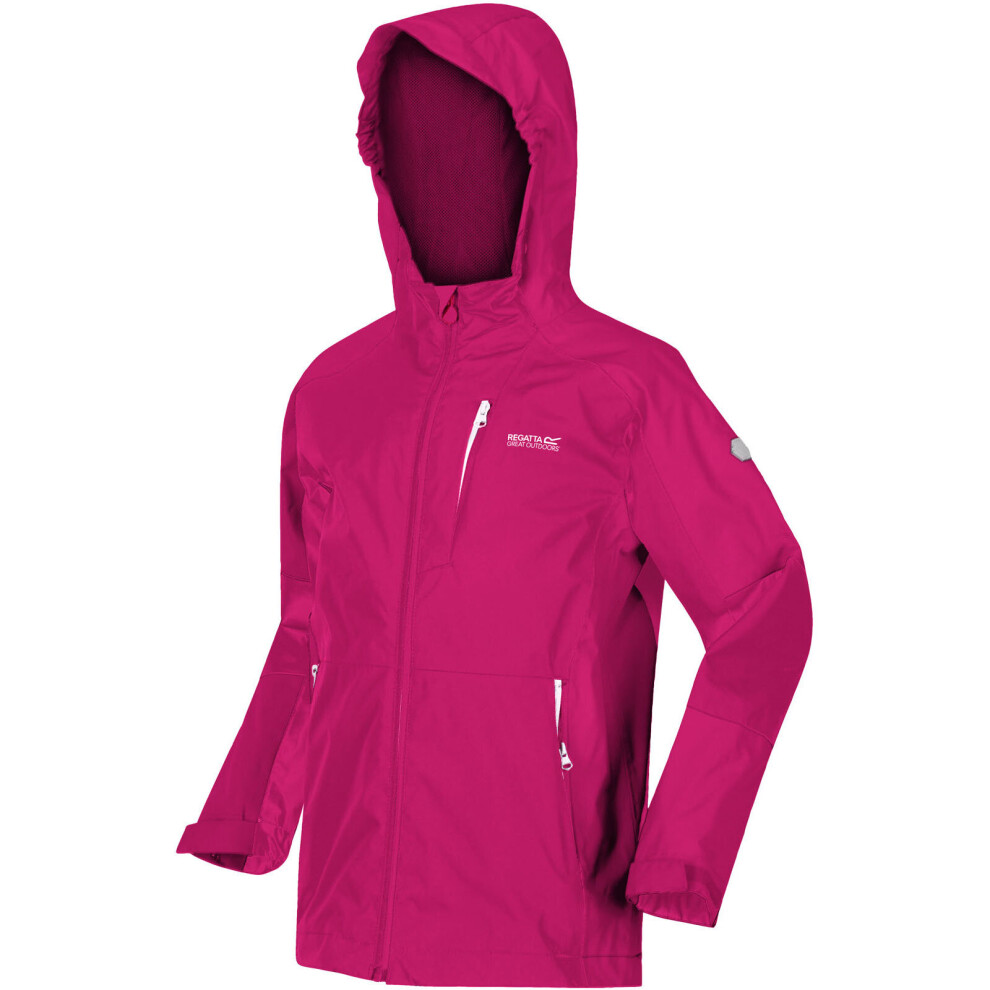 (3-4 Yrs, Pink) Regatta Kids Calderdale II Waterproof Full Zip Jacket Coat
