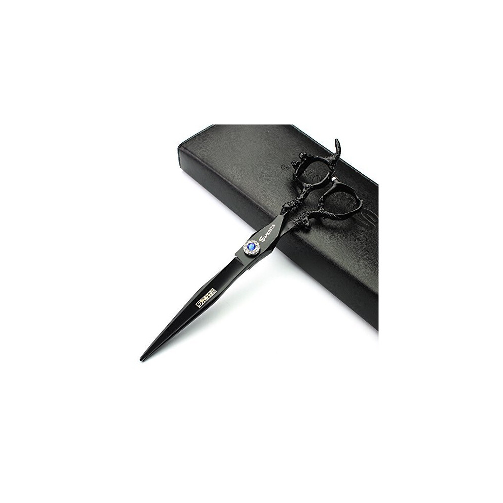 Sharonds Black Sturdy 440C Hairdressing Scissors 7'' Salon Professional Hairdresser Trim Hair And Hairstyle Sparse Cut 7 Inch