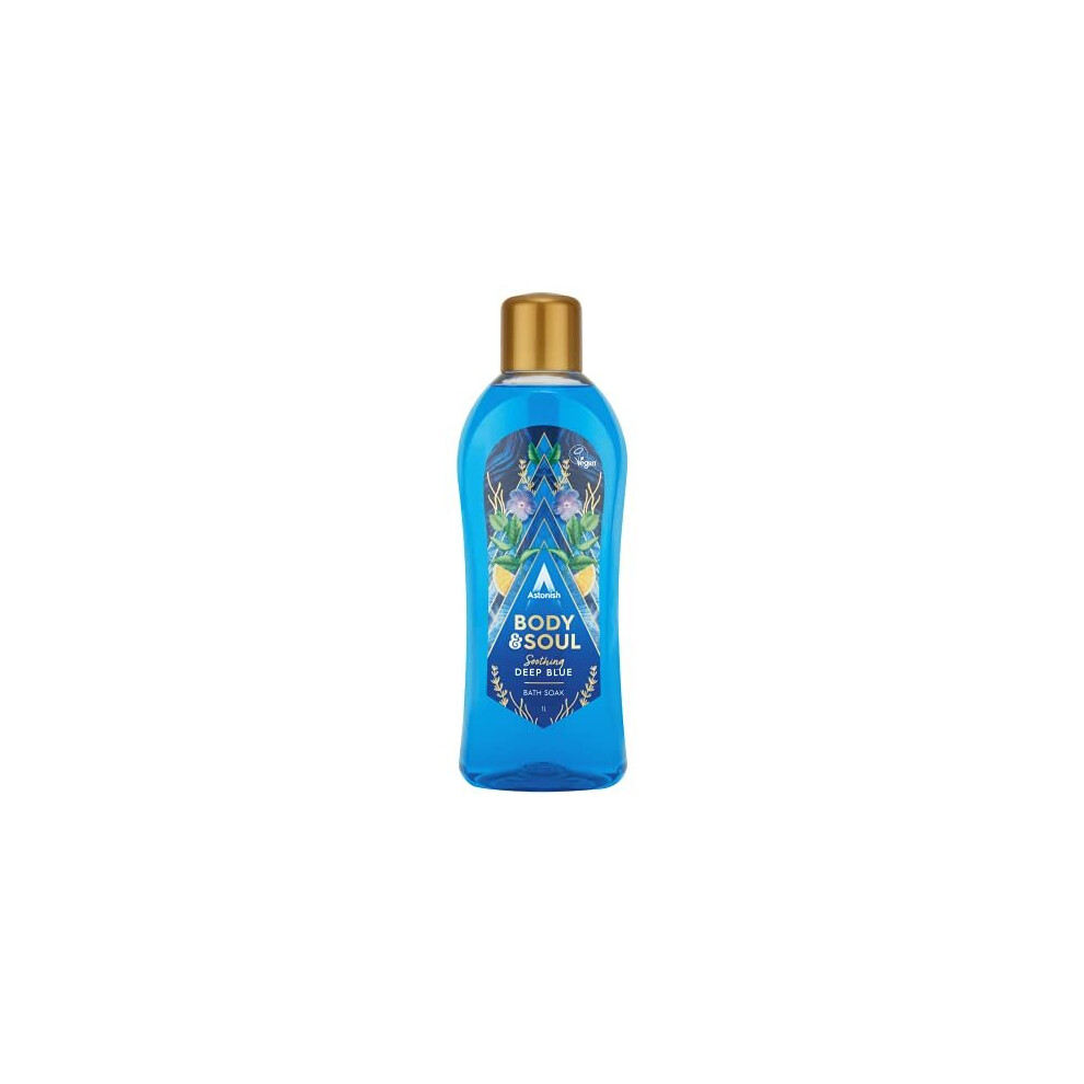 Astonish Body and Soul Nourishing Soothing Deep Blue Bath Soak with a Sweet Refreshing Fragrance for Ultimate Relaxation, 1L