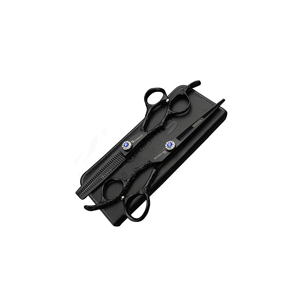 Axemoore Hairdresser Professional Scissors Set Left-Handed 6.0 Inch Hair Sparse Scissors Hairdressing Scissors 440C (Scissors Set)