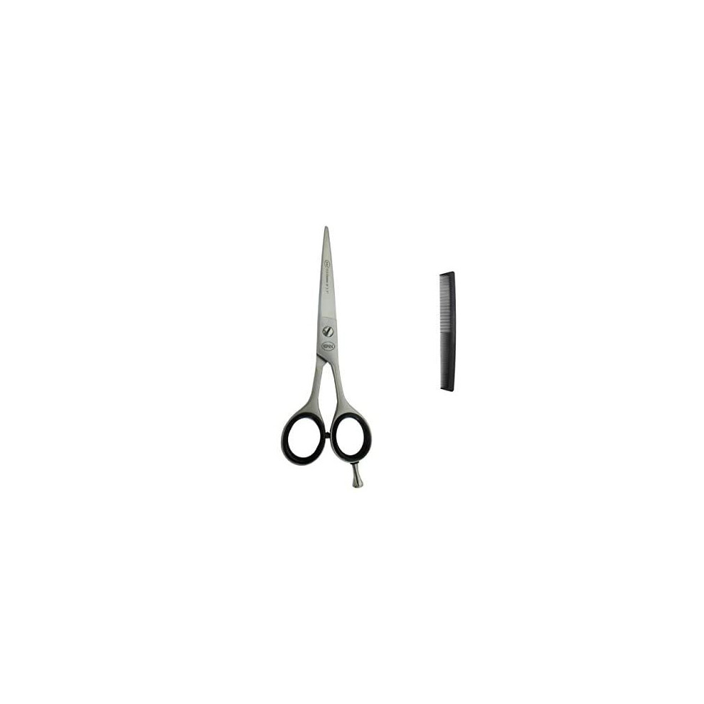 Nmb Hair Cutting Scissors 5.5 Inch Square Barber For Hairdressing Cutting Texturizing & Styling - Stainless Steel With Comb