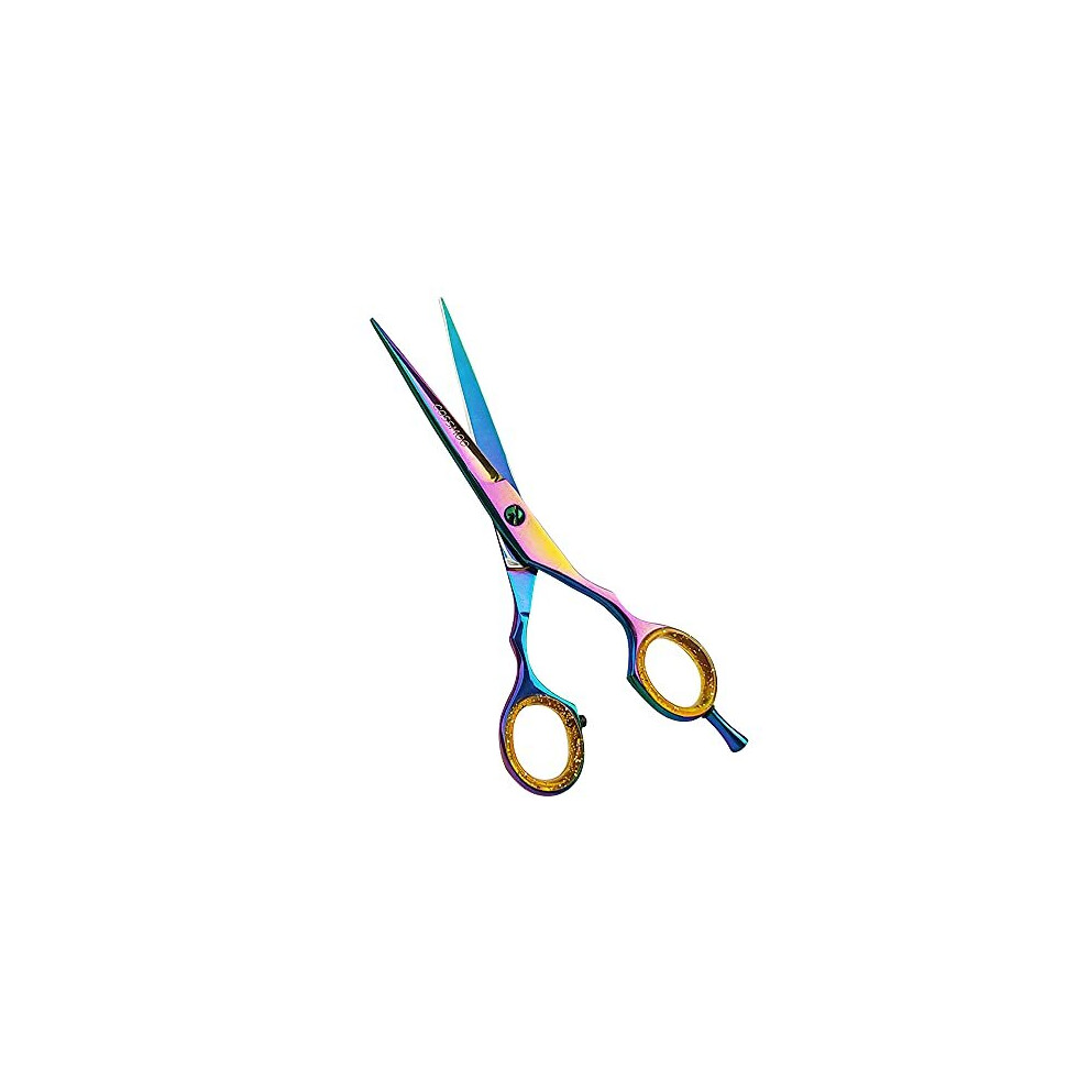 Cossmoo Hairdressing Scissors - Multicolor Hair Scissors Stainless Steel Barber Scissors And Razor Blade Hairdressers Scissors Uk For Salons, Bar