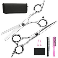 Hairdressing Scissors Hair Cutting Scissor, Fcysy Professional Barber Hairdresser Scissors Set with Hair Dressing Scissors Thinning Scissor and H