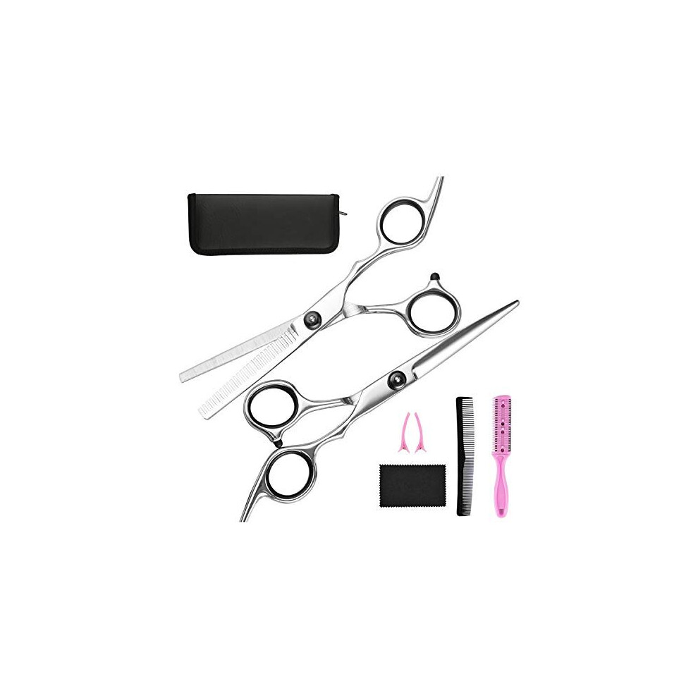 Fcysy Hairdressing Scissors Hair Cutting Scissor, Professional Barber Hairdresser Scissors Set With Hair Dressing Scissors Thinning Scissor And H
