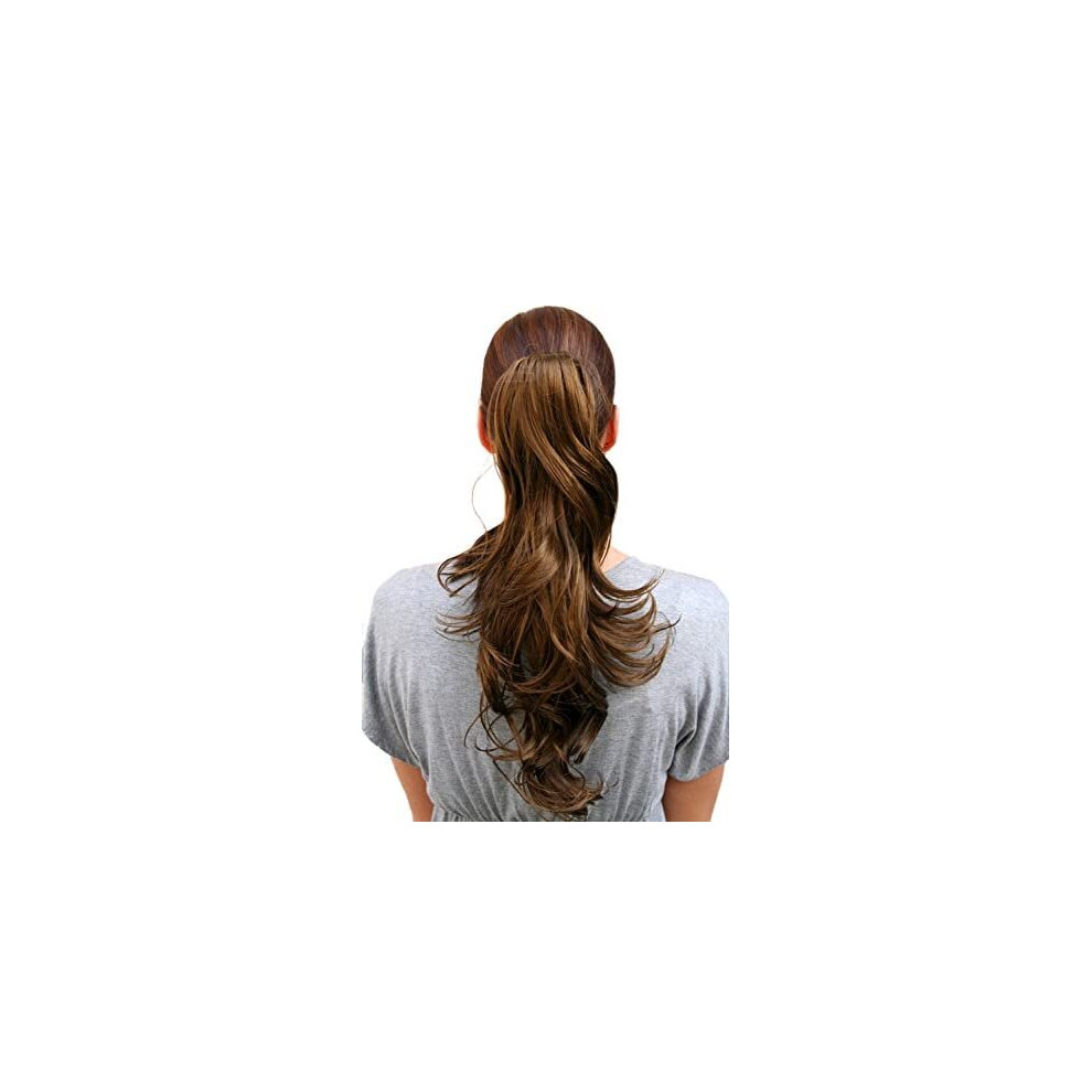 Wig Me Up Unisex Brown Hairpiece Ponytail Long Wavy Brunette (T148m Colour 10) Extension