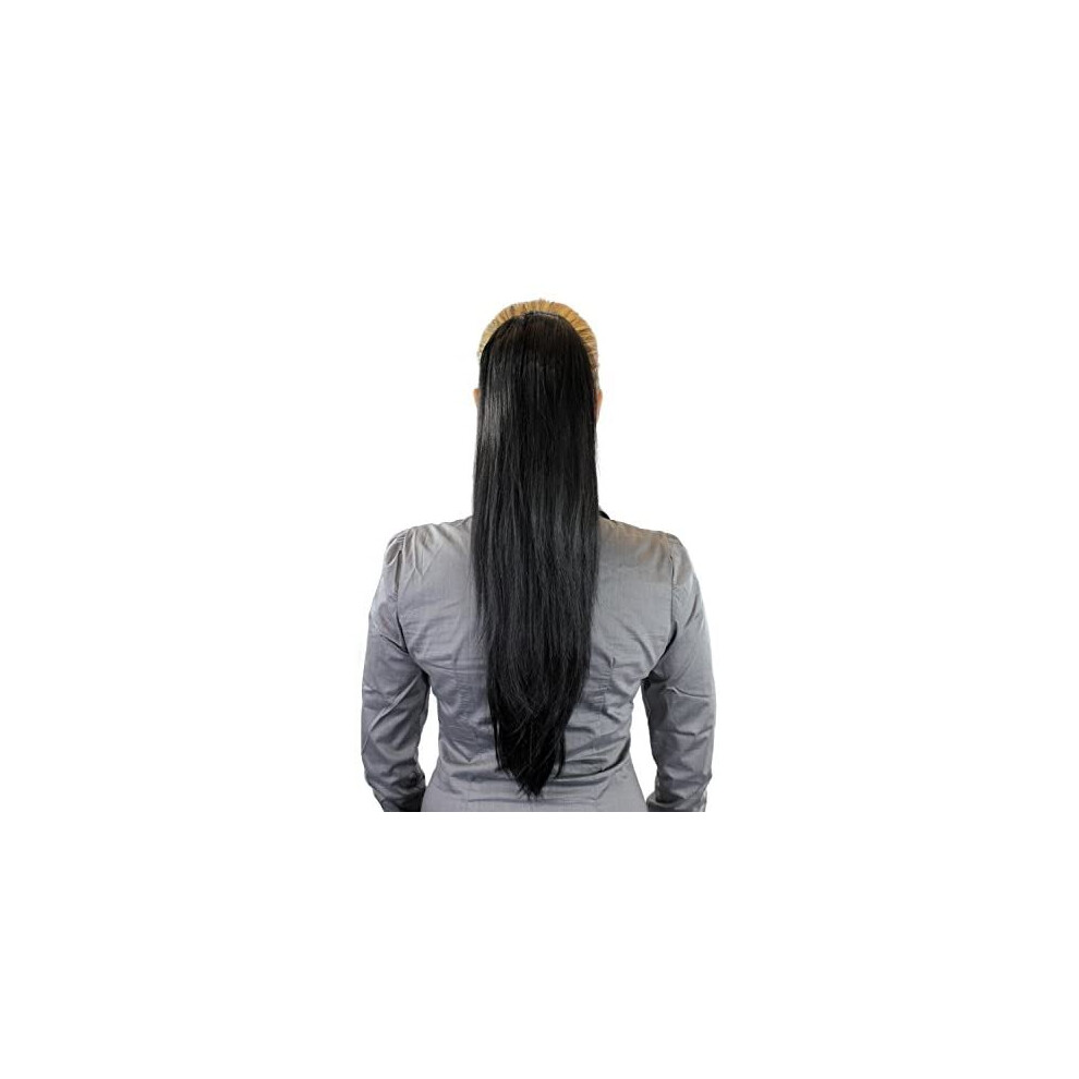 Wig Me Up Unisex Black Hairpiece Ponytail Extension Very Long Amazing Volume Straight Wk06-1B