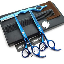 5.5 Inches Hair Cutting Scissors Set with Razor Combs Lether Scissors Case Hair Cutting Shears Hair Thinning Shears for Personal and Professional