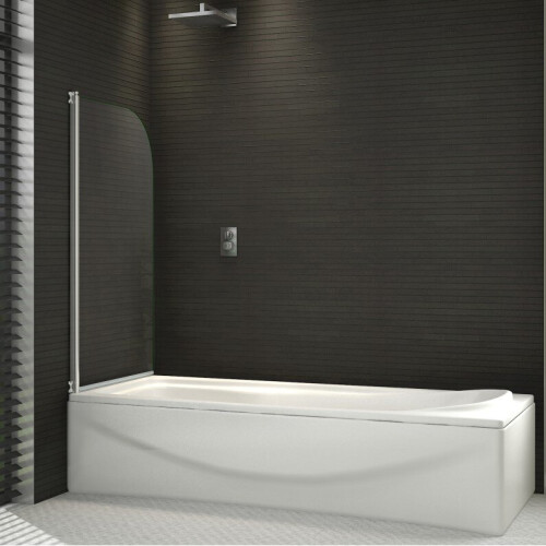 800x1400mm 180°Pivot 5mm Glass Over Bath Shower Screen Door Panel K1 on ...