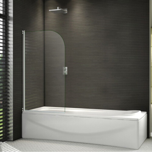 800x1400mm 180°Pivot 5mm Glass Over Bath Shower Screen Door Panel K1