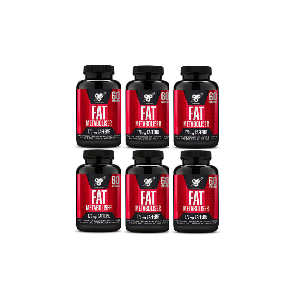 BSN Fat Metaboliser, Food Supplement With Caffeine 6 x 60 Capsules Best Before End May 2022