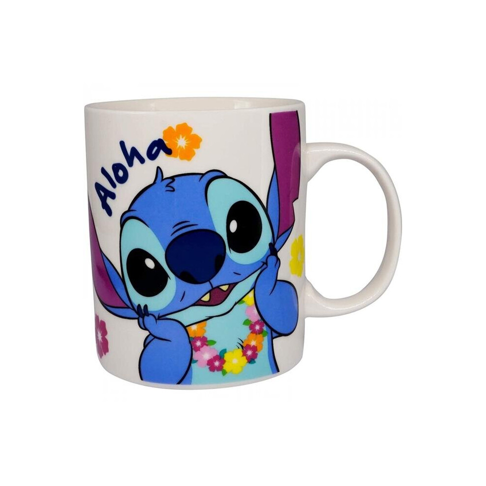 Disney 825689 11 oz Lilo & Stitch Character Aloha Ceramic Mug, Multi Color