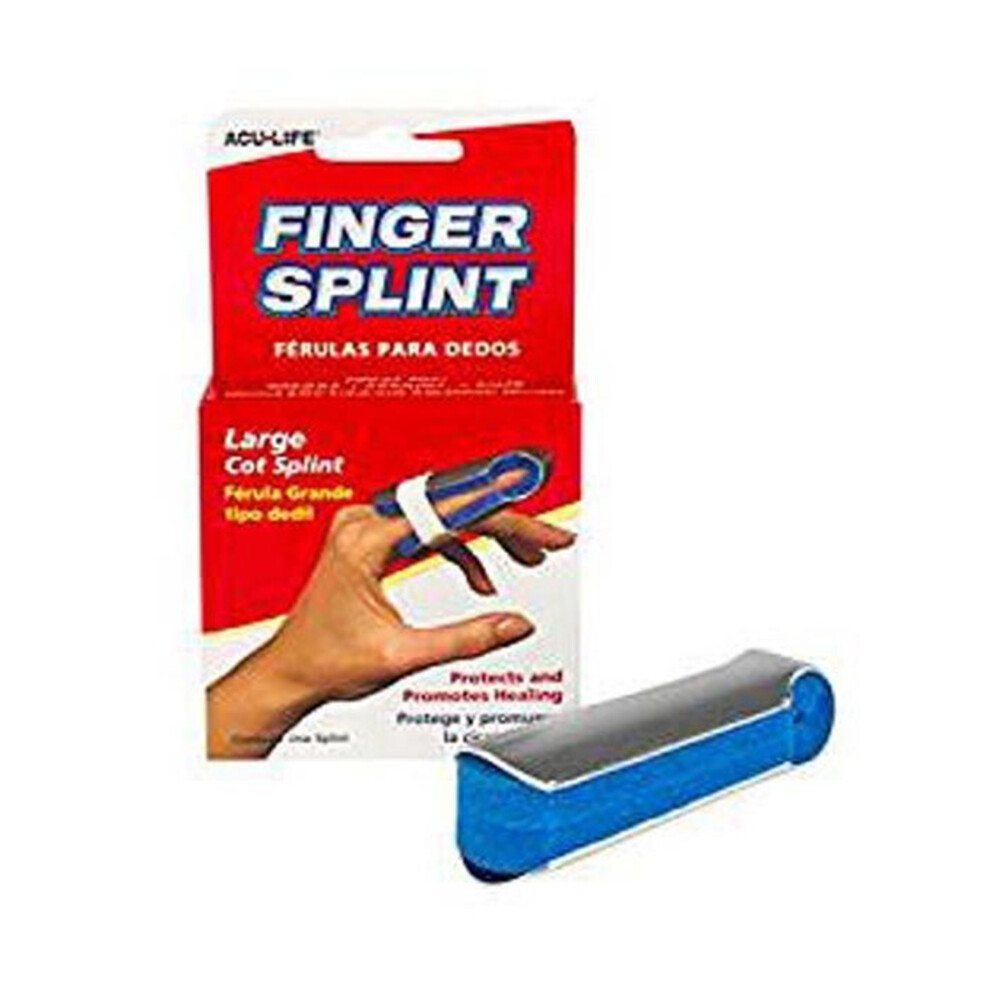 Acu Life Finger Splint Large Adjustable Support Brace for Finger Injury, Sprain, Fracture & Pain Relief