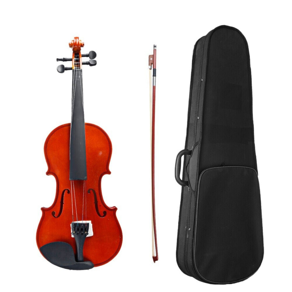 (Natural Color) 4/4 Acoustic Violin with Case Bow for Violin Beginner