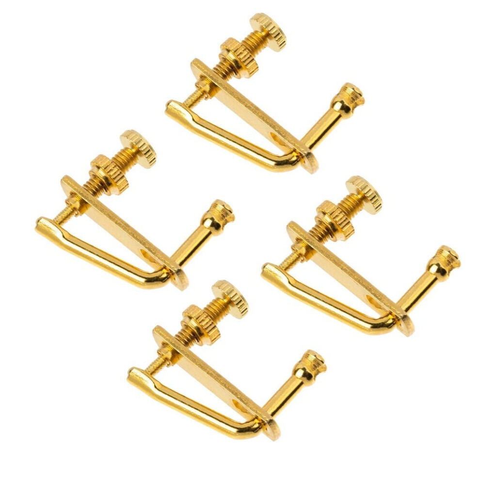 4 pcs Golden Violin Fine Tuners String Adjusters 3/4 4/4 Violin Alloy Tuners Spinner Fiddler Strings Tune Adjuster