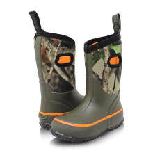 (GREEN/CAMO, Toddler Age 1-3 UK 7 EU(24)) Dirt Boot Boys Girls Thermal Winter Wellington Neoprene Muck Field Wellies Kids Rain Snow Bootie Boots