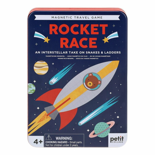 Gioco di Viaggio Magnetico - Piccolo Collage - Corsa con Razzi - Tema Spaziale - 2-4 Giocatori 1