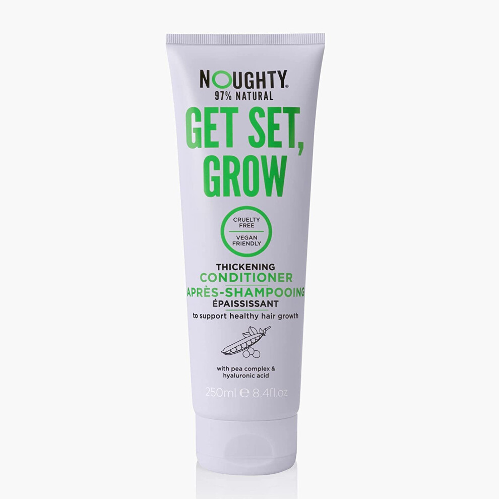 Noughty Get Set, Grow Hair Thickening Conditioner 250 ml, With Organic Pea Sprouts, Green Robusta Coffee Beans & Piroctone..