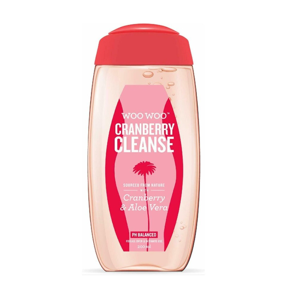 Woowoo Cranberry Cleanse: Gentle Intimate Wash With Aloe Vera 200Ml