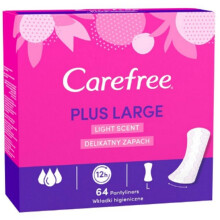 2 x Carefree Plus Large Light Scent Pantyliners 64s Pack (128 Liners)