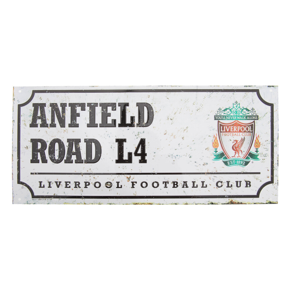 Liverpool Fc Official Retro Football Crest Street Sign