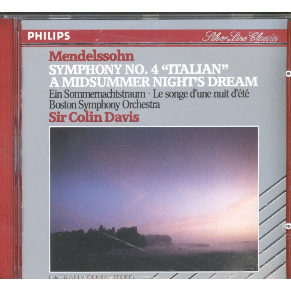 Symphony No. 4 "Italian" / Music From A "Midsummer Night's Dream " - Felix Mendelssohn-Bartholdy,Sir Colin Davis,Boston Symphony Orchestra - CD