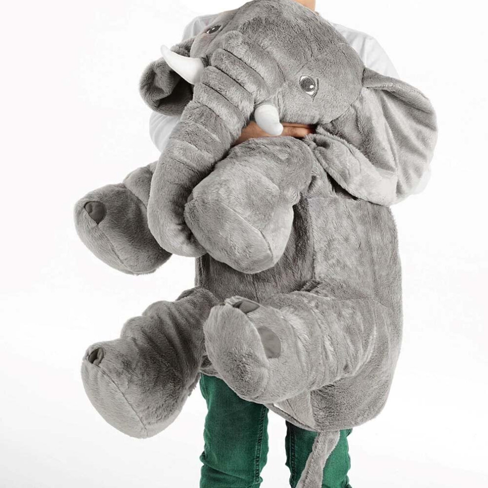 Stuffed Elephant Peluche Elephant 60 Cm Plush Toy, Elephant Grey