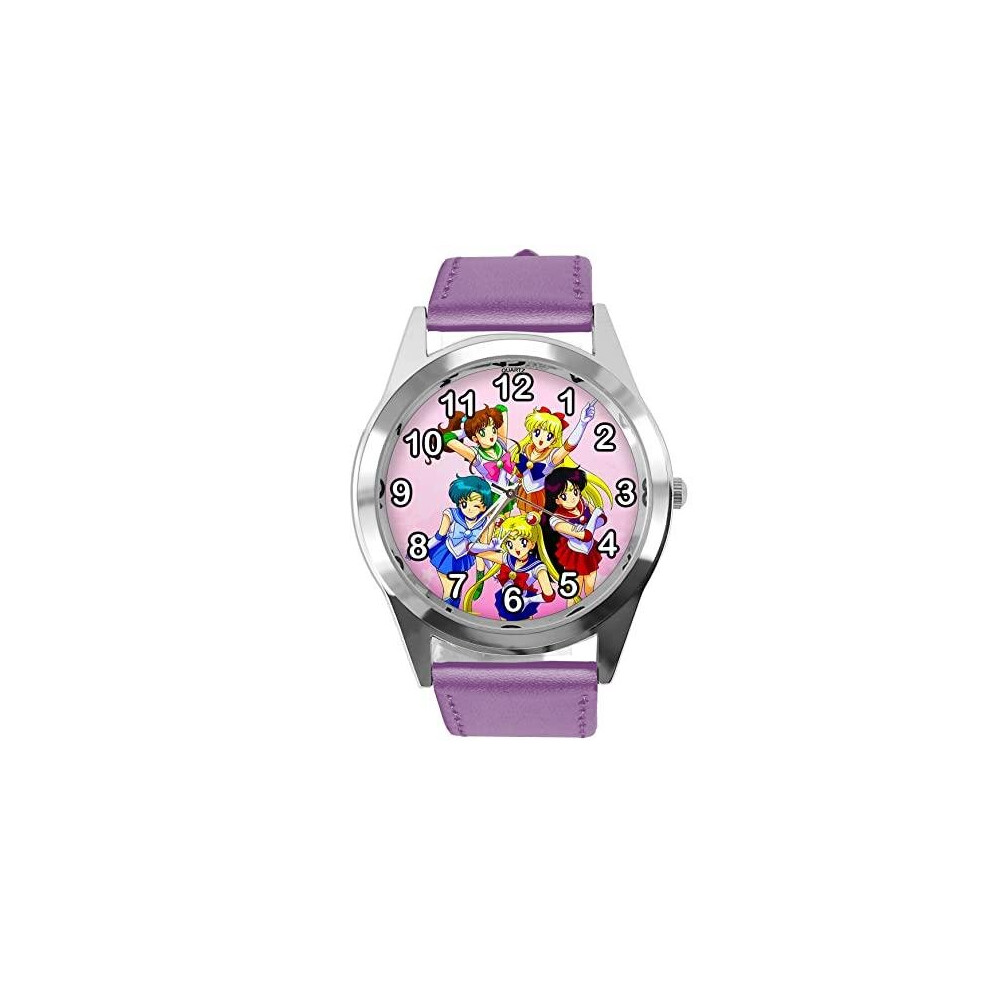 Purple Leather Round Watch for Manga Fans-image-OPC-P956BFK-NEW