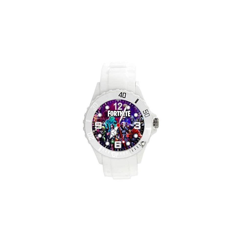 White Silicone Quartz Watch for Fans of FORTNITE