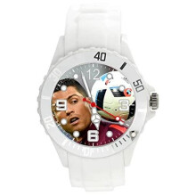 White Silicone Quartz Watch for Football Fans