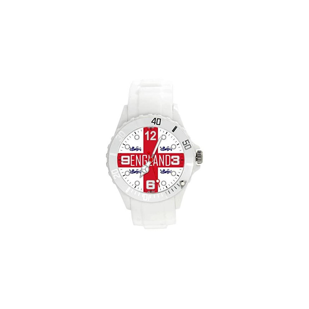 TAPORT White Silicone Quartz Watch England Flag