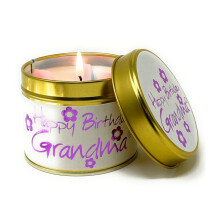 Lily Flame Happy Birthday Grandma Tin Candle