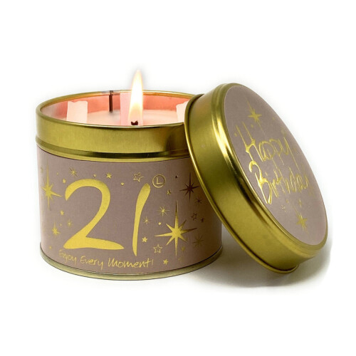 Lily-Flame Lily Flame Happy Birthday 21 Tin Candle