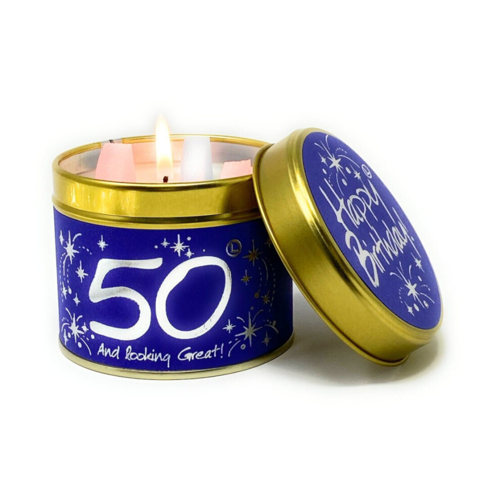 Lily Flame Happy Birthday 50 Tin Candle