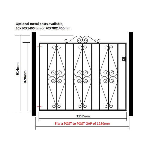 (1220mm GAP X 914mm High Galvanised) Stirling Scroll Garden Gates ...