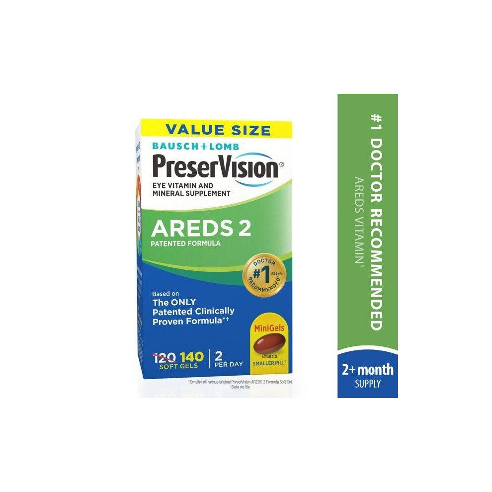 PreserVision AREDS 2 Formula Vitamin & Mineral Supplement 140 ct Soft Gels (MiniGels)