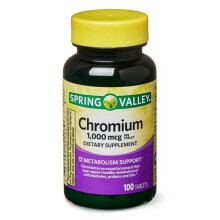 Spring Valley Chromium Tablets, 1,000 mcg, 100 Count