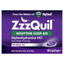 Vicks ZzzQuil Nighttime Sleep Aid LiquiCaps, 48 Count