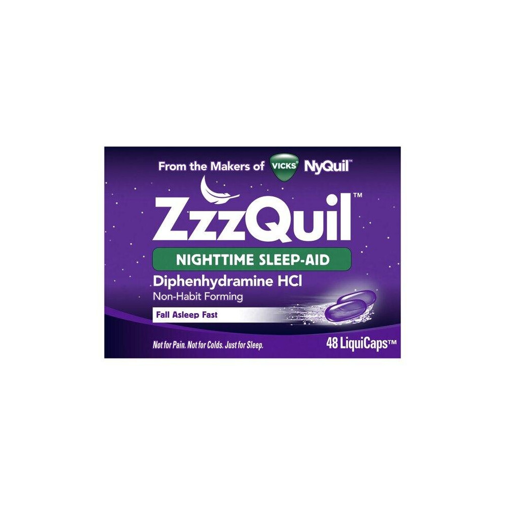 Vicks Zzzquil Nighttime Sleep Aid Liquicaps, 48 Count