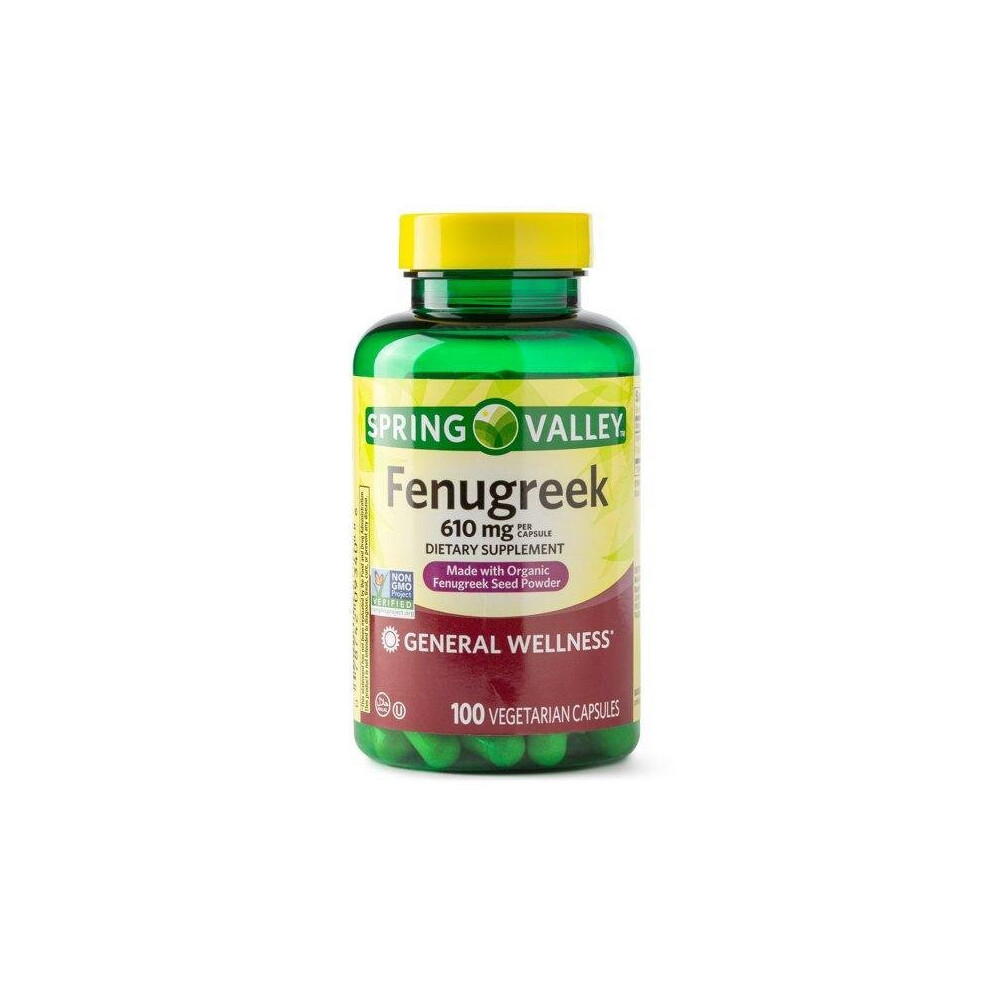 Spring Valley Fenugreek Dietary Supplement Capsules, 610Mg, 100 Count