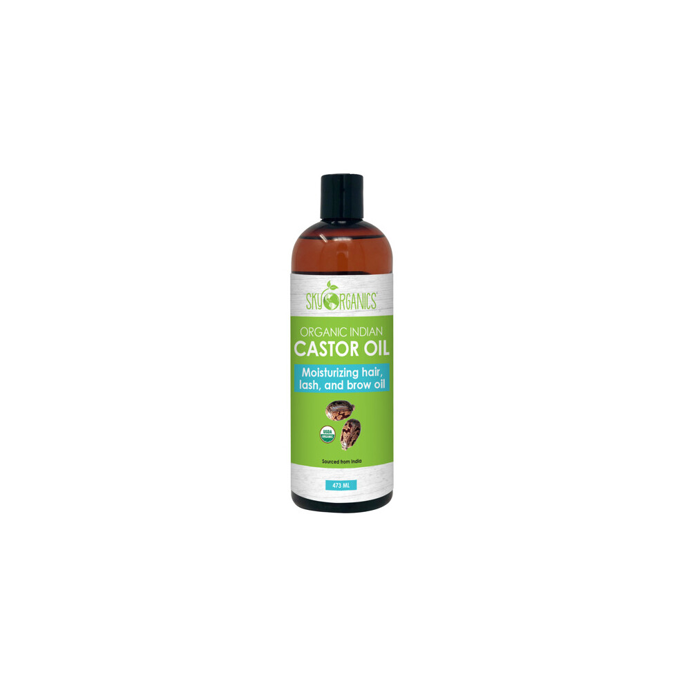 Sky Organics , Organic Castor Oil, Moisturizing Oil For Eyelashes, Hair & Skin, 16Oz
