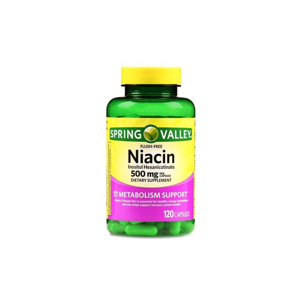 Spring Valley Niacin Capsules, 500 Mg, 120 Ct