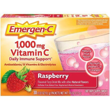 Emergen-C 1000mg Vitamin C Powder, Raspberry Flavor - 60 Count/2 Month Supply